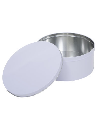 Blikken Wit Blanco Rond r23.1x10cm 12stuks