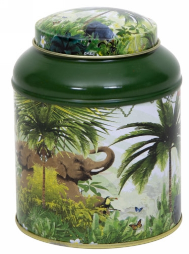 Blikken Rond jungle r9x11.5cm 12 stuks