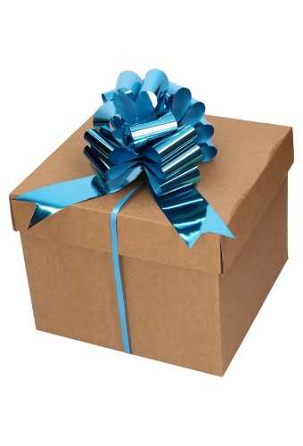 Strik Aqua Blauw Metallic Doorsnee 15cm lint 5cm 1stuks