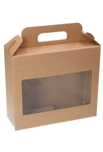 Geschenkdoos Draagbox & Venster Monsanto Naturel 22x19.5x8cm 30stuks