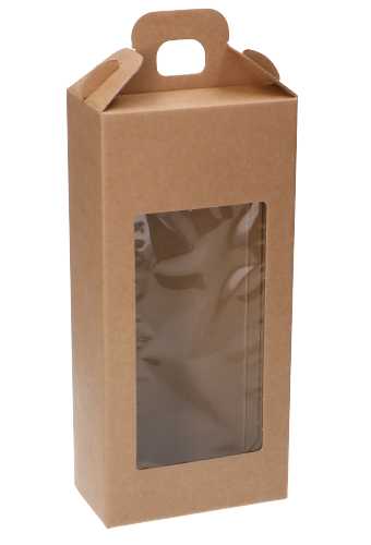 Geschenkdoos Draagbox & Venster Monsanto Naturel 13x7x28cm 30stuks