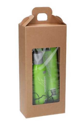 Geschenkdoos Draagbox & Venster Monsanto Naturel 13x7x28cm 30stuks