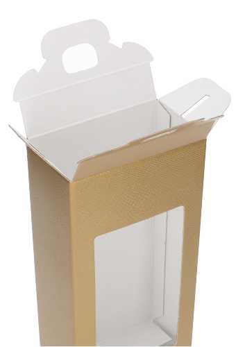 Geschenkdoos Draagbox & Venster Monsanto Goud 13x7x28cm 30stuks