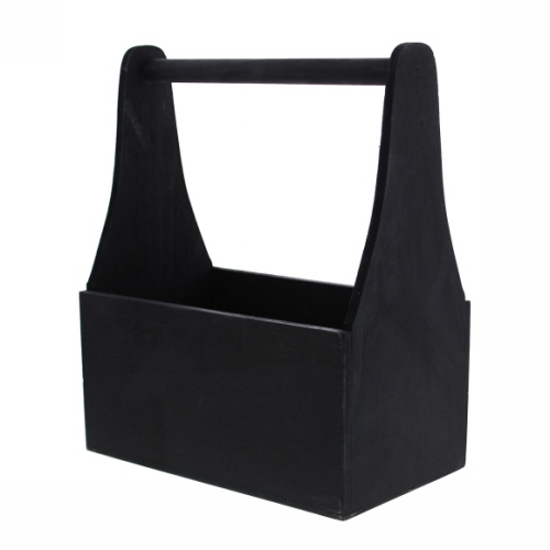 Bierverpakking Rechthoekig Bakje & handvat zwart 21x12.5x25.5cm 12st