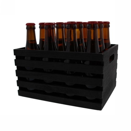 zwavel Onderzoek Struikelen Bierverpakking Flessenhouder 12 flessen zwart 27x21.5x15cm 12stuks  Krabbendam Kadoverpakking