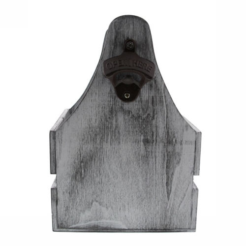 Bierverpakking Vierkante 4 Fles & Flesopener grijs 21.5x19.5x27cm 12st