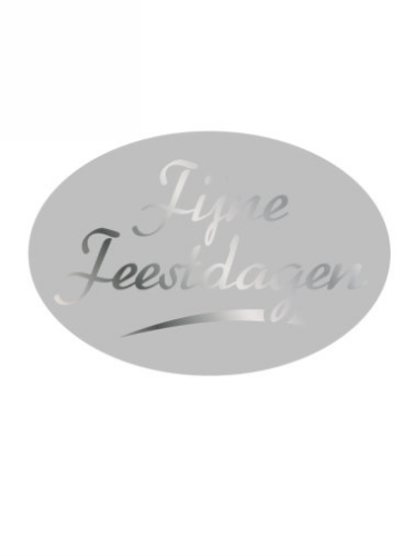 Etiketten Kerst Fijne Feestdagen Zilver 3.7x2.5cm 500stuks Etiketten Kerst Fijne Feestdagen Zilver 3.7x2.5cm 500stuks