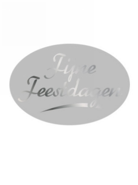 Etiketten Kerst Fijne Feestdagen Zilver 3.7x2.5cm 500stuks Etiketten Kerst Fijne Feestdagen Zilver 3.7x2.5cm 500stuks