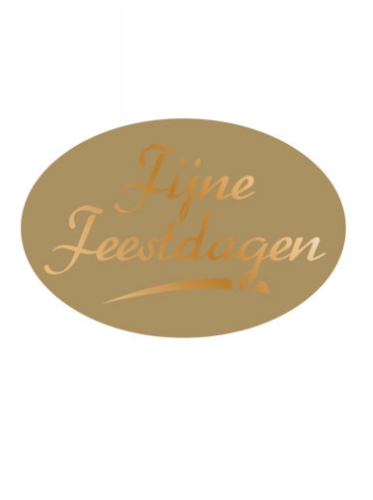 Etiketten Kerst Fijne Feestdagen Goud 3.7x2.5cm 500stuks