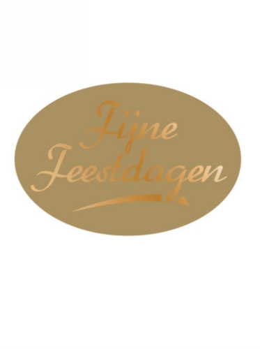 Etiketten Fijne Feestdagen Goud 3.7x2.5cm 500stuks