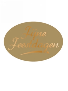 Etiketten Fijne Feestdagen Goud 3.7x2.5cm 500stuks