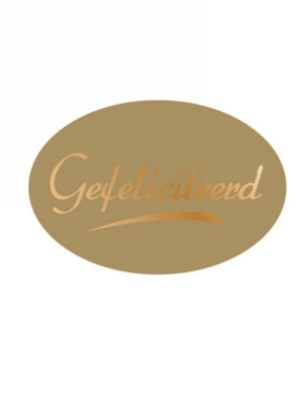 Etiketten Gefeliciteerd Goud 3.7x2.5cm 500stuks