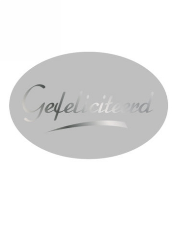 Etiketten Feest Gefeliciteerd Zilver 3.7x2.5cm 500stuks Etiketten Feest Gefeliciteerd Zilver 3.7x2.5cm 500stuks