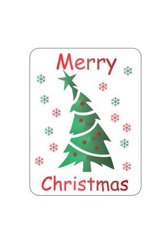 Etiketten Kerst Merry Christmas Kerstboom 4x2.1cm 500stuks