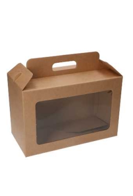 Geschenkdoos Draagbox & Venster Monsanto Naturel 29.5x19x14.5cm 30st