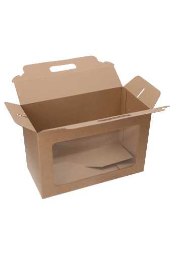 Geschenkdoos Draagbox & Venster Monsanto Naturel 29.5x19x14.5cm 30st