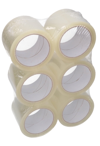 Plakband Transparant PP Acryl 28mu 75mm x 66meter  6stuks