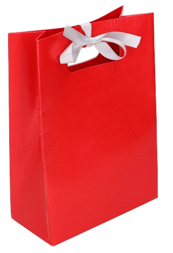 Kado Shopper Karton Rood Met Relief 12.5x7x18cm 10stuks