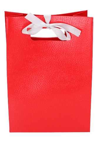 Kado Shopper Karton Rood Met Relief 16x8x23cm 10stuks