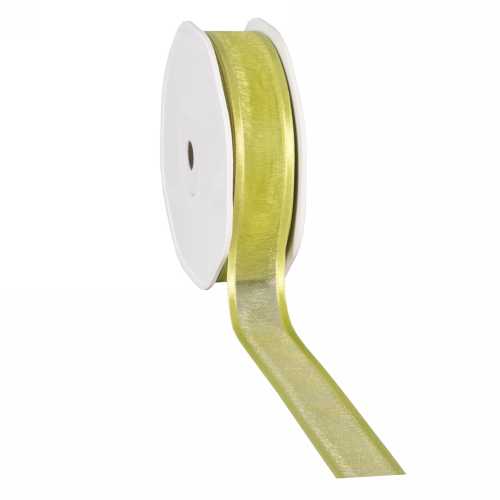 Luxe Organza Lint Met Satijnen Rand Licht Groen 25mm x 25meter