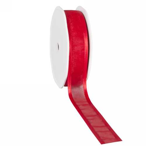 Luxe Organza Lint Met Satijnen Rand Rood 25mm x 25meter