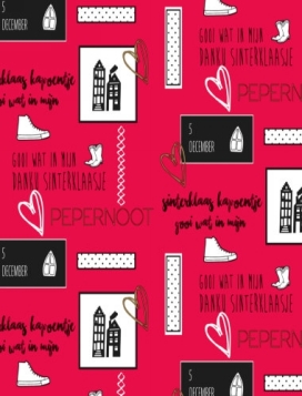 Sintpapier Trendy I Love Sint Rood 30cm x 125meter OP IS OP Sintpapier Trendy I Love Sint Rood 30cm x 125meter OP IS OP