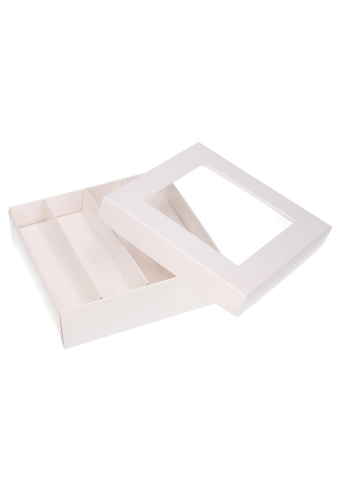 Bonbondoosjes & Deksel Zurich Wit Glans 16 bonbons 13x13x2.2cm 9stuks