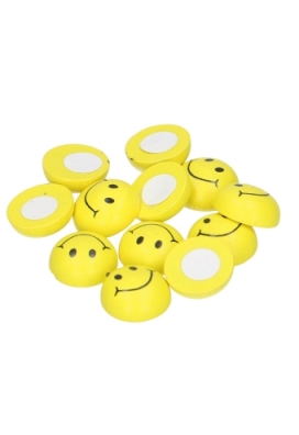 Houten Decoratie Smileys Geel 8mm Met Plakker 100stuks