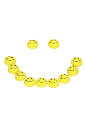 Houten Decoratie Smileys Geel 8mm Met Plakker 100stuks