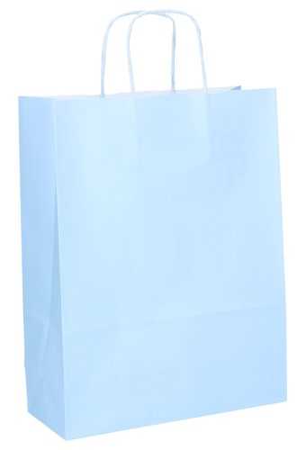 Papieren Draagtas Kassel Met Handvat L Blauw A4 22x10x29cm 50stuks