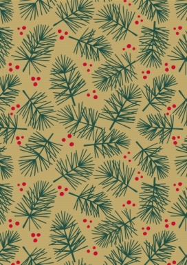 Kerstpapier Pine 70cm x 250meter