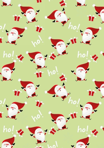 Kerstpapier Happy Santa Lime Groengroen 50 cm x 200meter