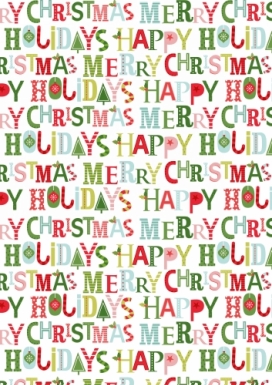 Kerstpapier Kids Xmas Letters 70 cm x 200meter