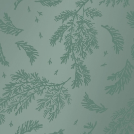 Kerstpapier Winter Leaves Groen 70 cm x  200meter