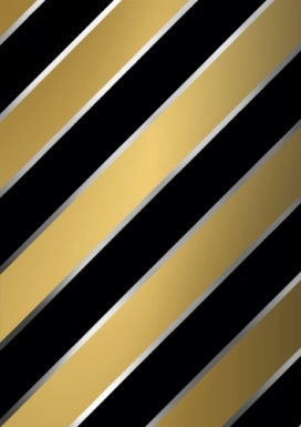 Kerstpapier Bold Stripes Zwart & Goud 70 cm x  100meter