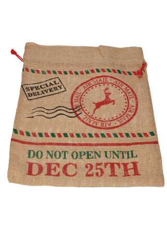 Luxe Kerstzak Jute Special Delivery 38x50cm 10stuks