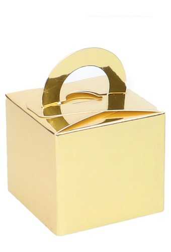 Kubus Geschenkdoosje Met Hengsel Goud Glans 6.5x6.5x5.5cm 10stuks