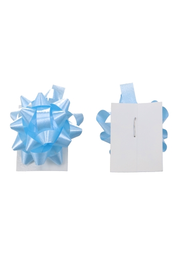 Baby Mini Bows Strik Rond 35mm Baby Blauw Met Plakker 100stuks