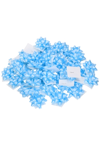 Baby Mini Bows Strik Rond 35mm Baby Blauw Met Plakker 100stuks