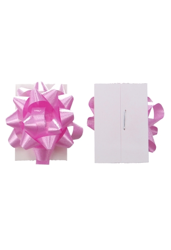 Baby Mini Bows Strik Rond 35mm Baby Roze Met Plakker 100stuks