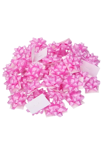 Baby Mini Bows Strik Rond 35mm Baby Roze Met Plakker 100stuks