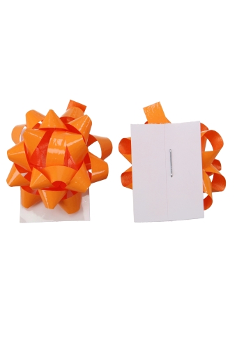 Mini Bows Strik Rond 35mm Lak Oranje Met Plakker 100stuks