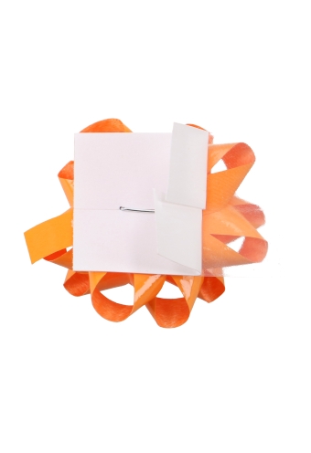 Mini Bows Strik Rond 35mm Lak Oranje Met Plakker 100stuks