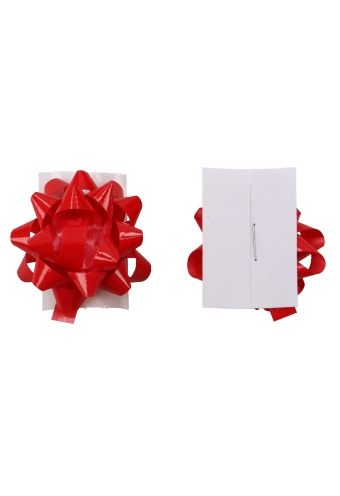 Mini Bows Strik Rond 35mm Lak Rood Met Plakker 100stuks