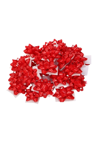 Mini Bows Strik Rond 35mm Lak Rood Met Plakker 100stuks