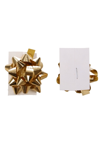 Mini Bows Strik Rond 35mm Metallic Goud Met Plakker 100stuks