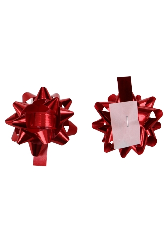 Mini Bows Strik Rond 45mm Metallic Rood Met Plakker 100stuks