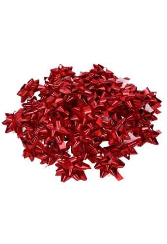 Mini Bows Strik Rond 45mm Metallic Rood Met Plakker 100stuks