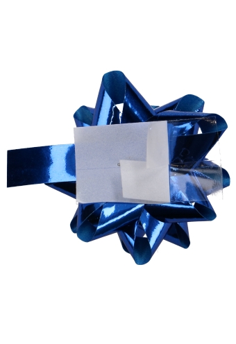 Mini Bows Strik Rond 45mm Metallic Blauw Met Plakker 100stuks