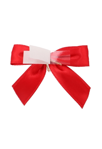 Luxe Strikje Satijn Rood & Plakker 6x5cm 50stuks lint 1.5cm